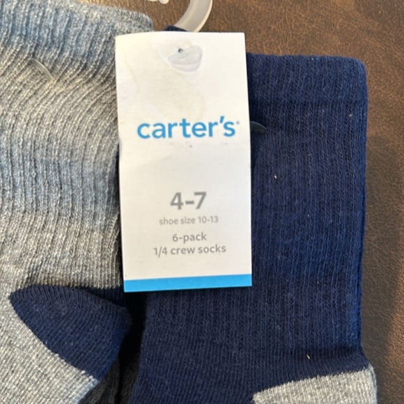 Carter’s NWT 6 pack 1/4 crew socks size 4-7 (fits shoe size 10-13) - Picture 3 of 4
